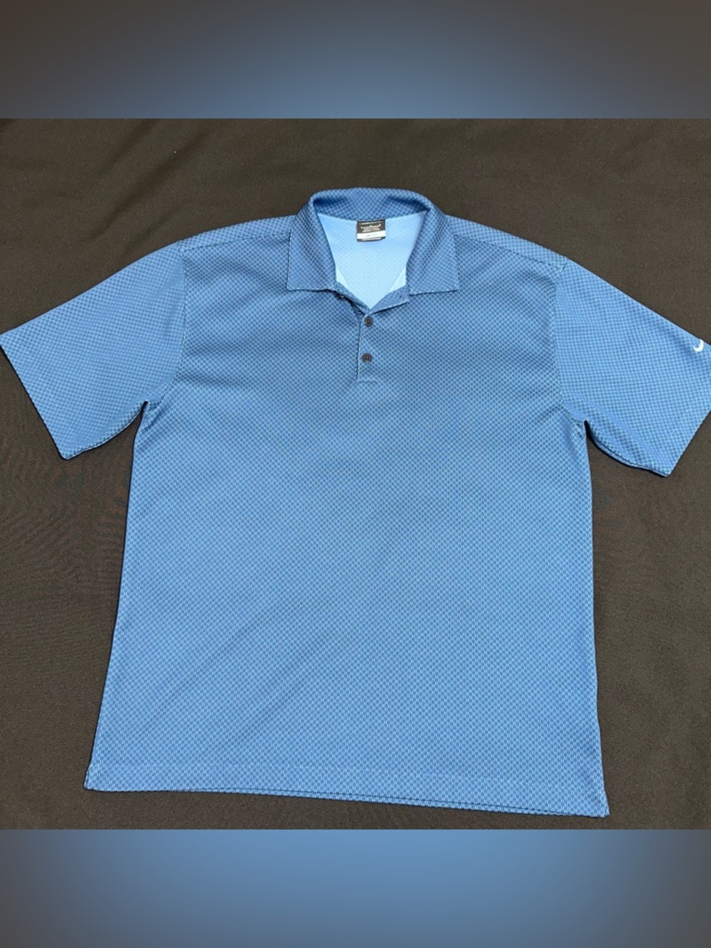 Nike Dri-FIT Blue Textured Golf Polo Mens‎ size large